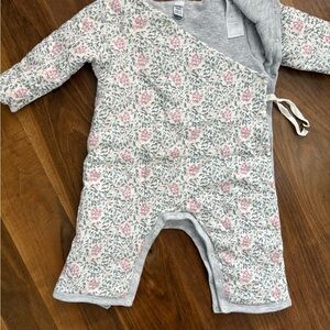 Petit Bateau Gray and Pink Floral Garment